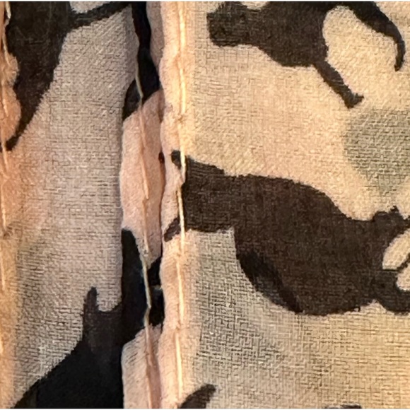 🌟HP🌟VTG 1990s Oversized Pink Chiffon Black Cat Scarf Shawl - Picture 7 of 8